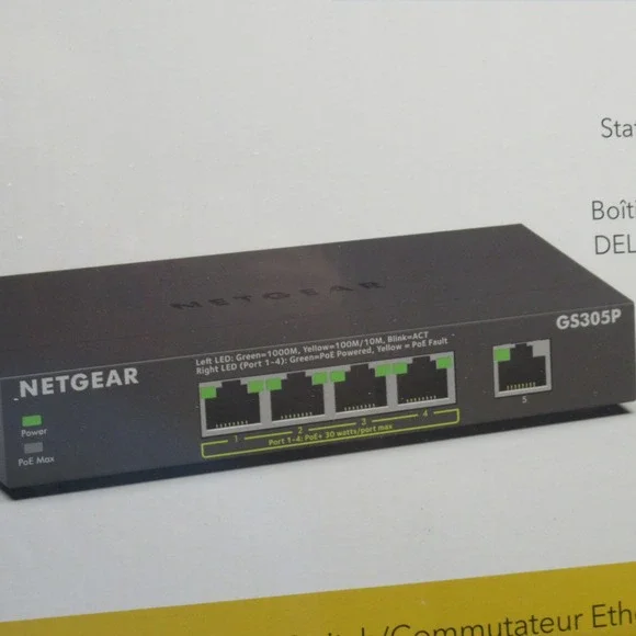 Samsung NETGEAR 5-Port Gigabit Ethernet PoE+ Unmanaged‎ Switch 63W Sealed NWB - Picture 8 of 13
